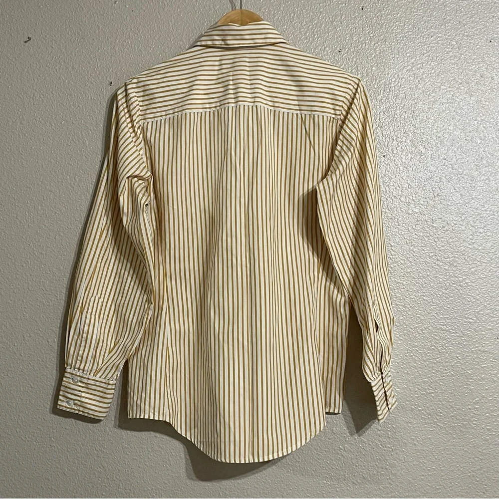 Banana Republic Cream and Brown Striped‎ Dress Shirt